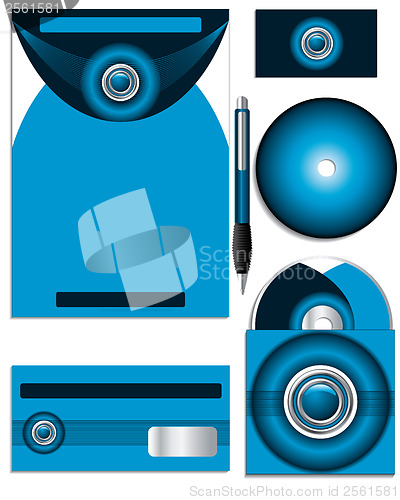 Image of Dark and bright blue company vector set 