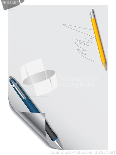 Image of Pen and pencil with paper