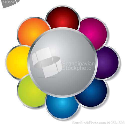 Image of Rainbow like flower shape backdrop 