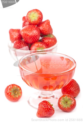 Image of bowl with strawberries and jelly