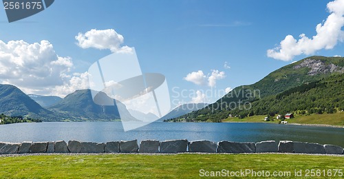 Image of Norwegian fjord and mountains