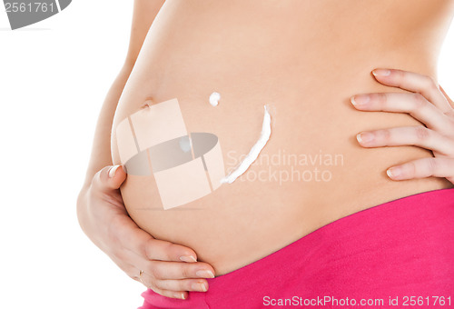 Image of belly of a pregnant woman