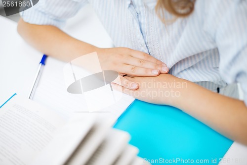 Image of student girl studying at school