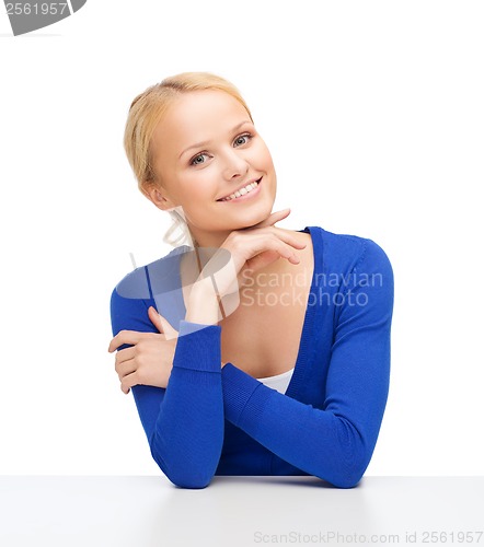 Image of happy woman dreaming