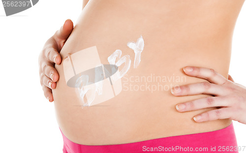 Image of belly of a pregnant woman