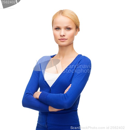Image of serious girl in casual clothes