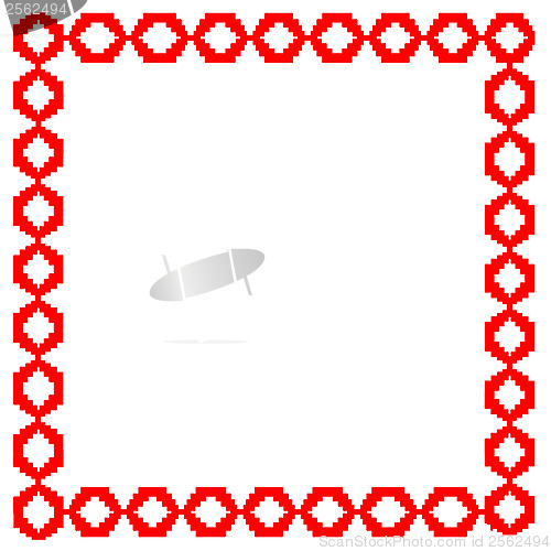 Image of frame from the red Ukrainian patterns