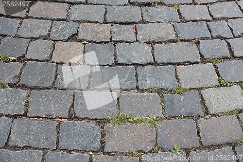 Image of covering of road made from stone blocks