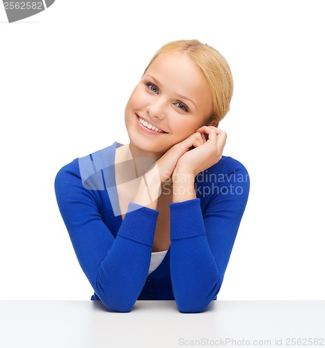 Image of happy woman dreaming