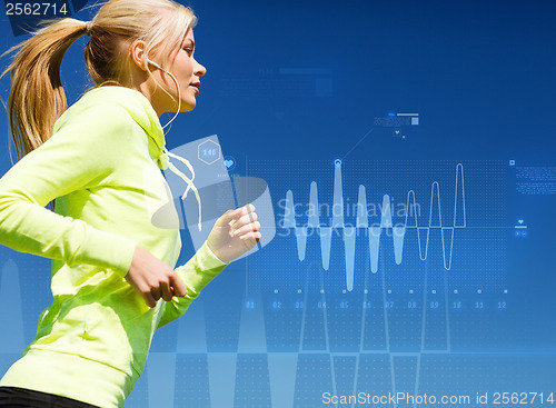 Image of woman doing running outdoors