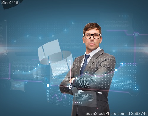 Image of attractive buisnessman in glasses