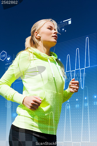 Image of fit woman doing running outdoors