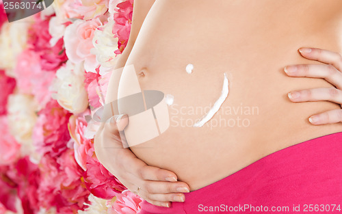 Image of belly of a pregnant woman