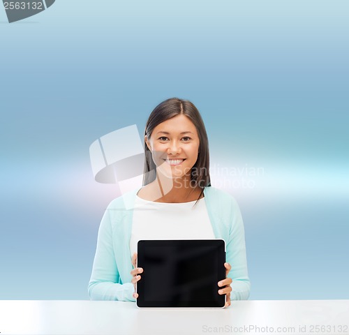 Image of businesswoman or student with tablet pc