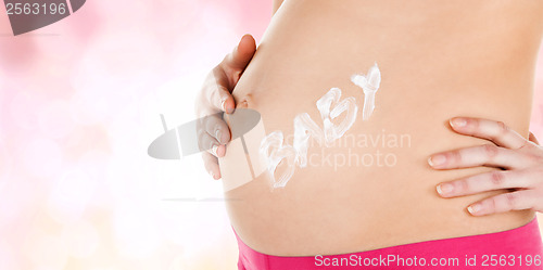 Image of belly of a pregnant woman