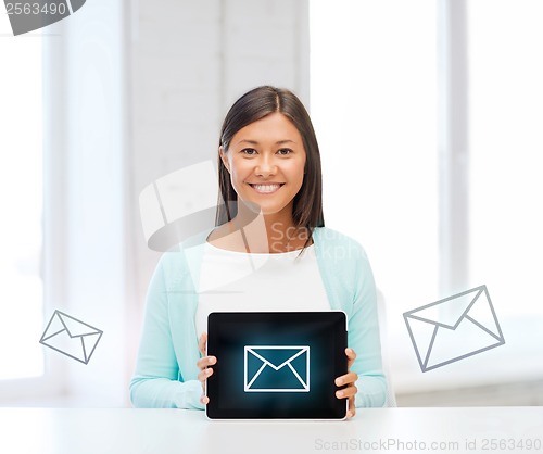 Image of businesswoman or student with tablet pc