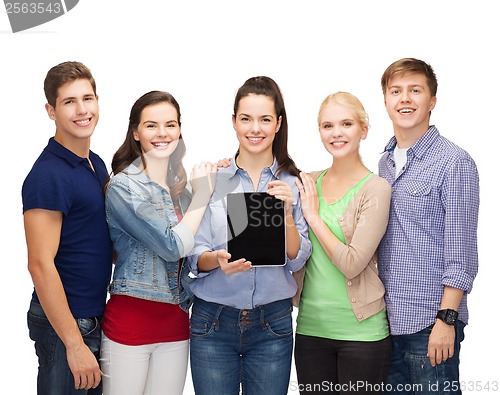 Image of students showing blank tablet pc screen