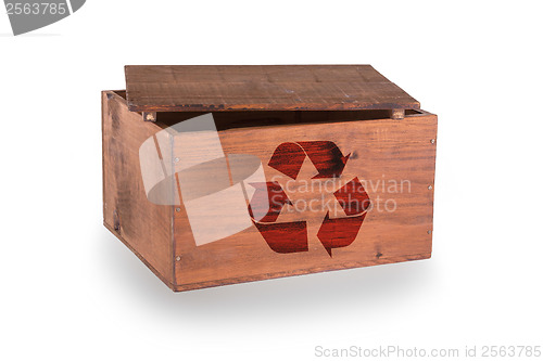 Image of Wooden crate isolated on a white background