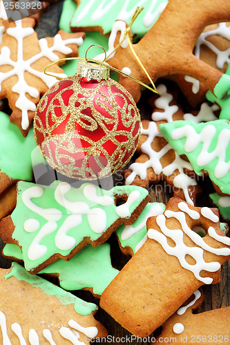Image of Colorful Christmas cookies.