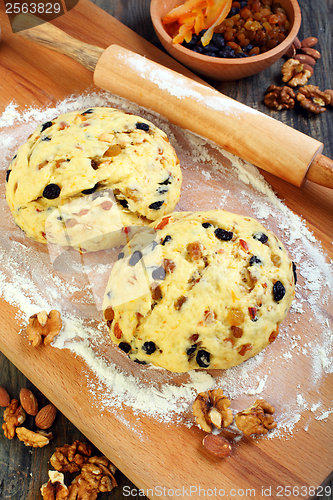 Image of Dough for making Christmas stollen.