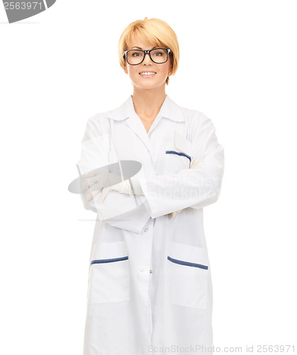 Image of smiling female doctor in glasses