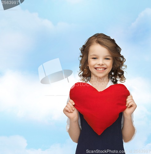 Image of beautiful girl with big heart