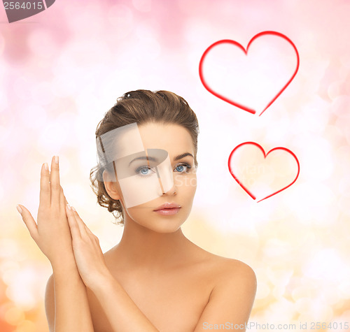 Image of beautiful woman with updo