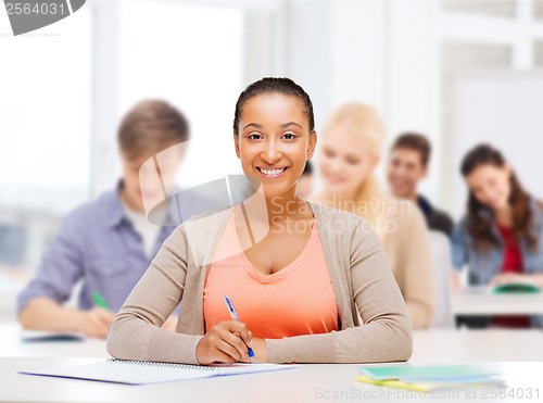 Image of international student studying in college