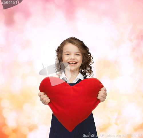 Image of beautiful girl with big heart