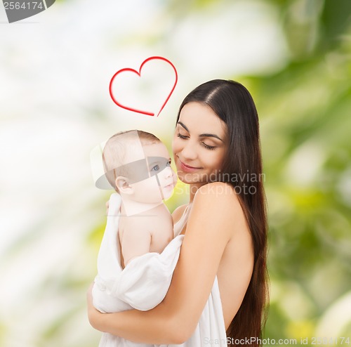 Image of happy mother with adorable baby