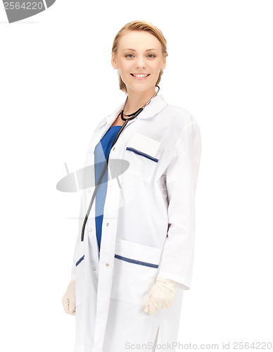 Image of smiling female doctor with stethoscope