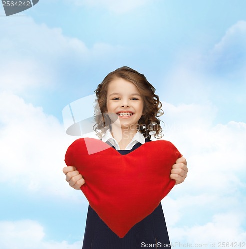 Image of beautiful girl with big heart