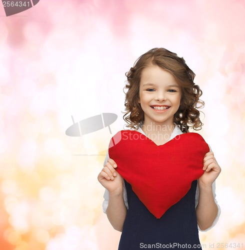 Image of beautiful girl with big heart