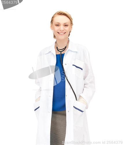 Image of smiling female doctor with stethoscope