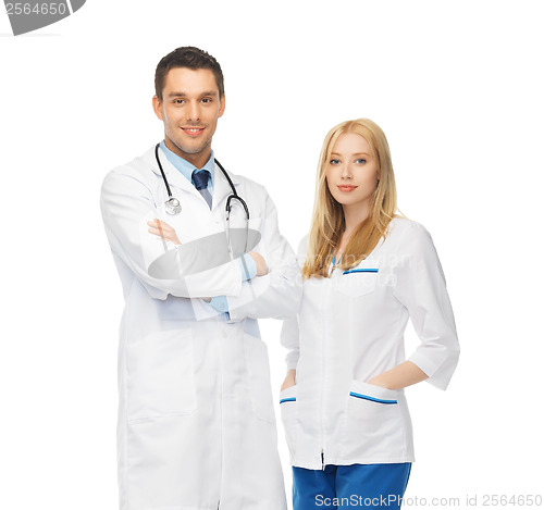 Image of two young attractive doctors