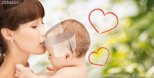 Image of happy mother with adorable baby