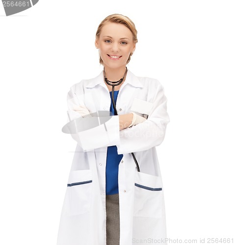 Image of smiling female doctor with stethoscope