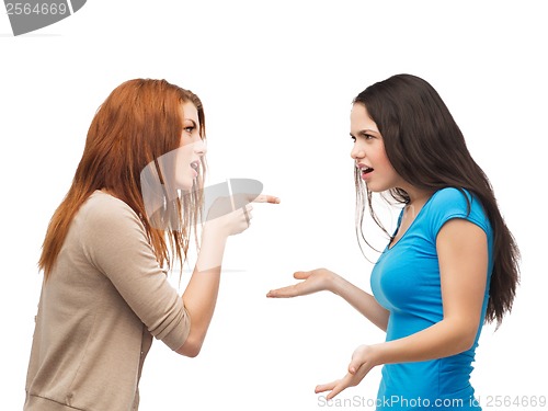 Image of two teenagers having a fight