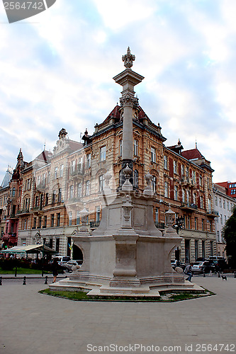 Image of old architectural ensemble in Lvov city