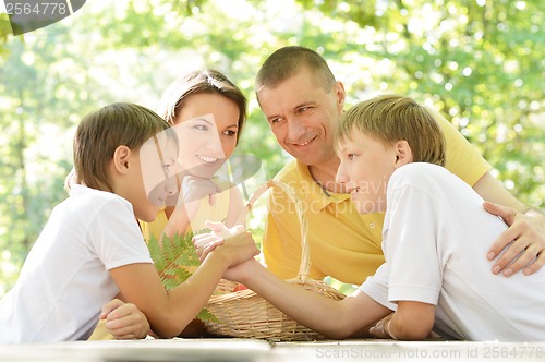 Image of Portrait of happy family