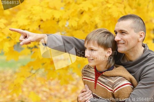 Image of Father and son on a walk