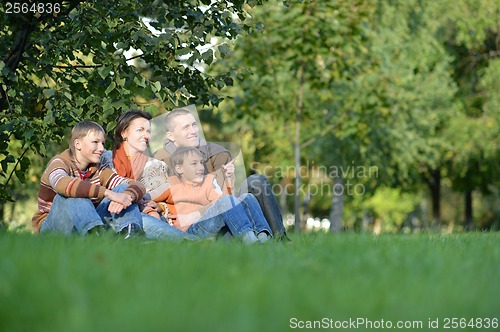 Image of l happy family relaxing