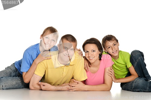 Image of Frendly family on the floor