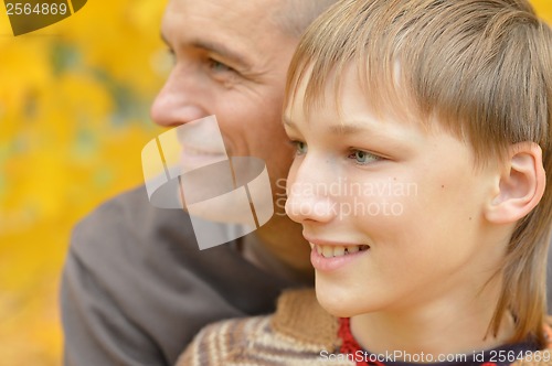 Image of Father and son on a walk
