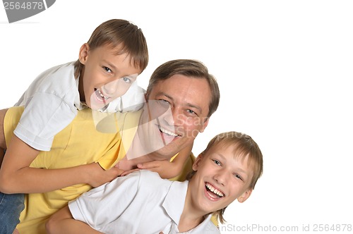 Image of happy father and sons