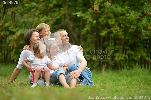 Image of Happy family at nature