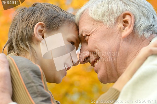 Image of Old man with grandson.