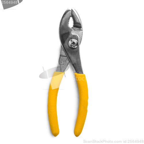 Image of pliers yellow isolated white