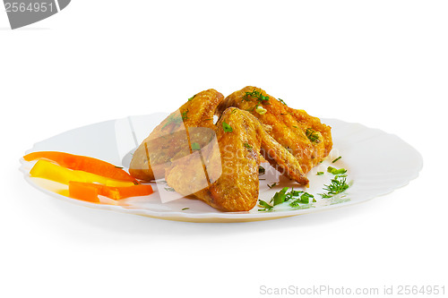 Image of ham roast dish chicken food isolated on white background