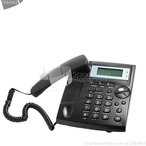 Image of modern phone call with cord isolated on white background